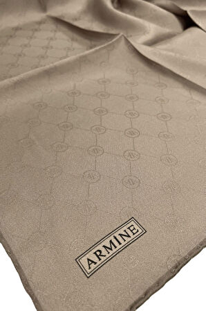 JAKARLI İPEK EŞARP 2000 (J) - MONOGRAM DESENLİ - 235355 VİZON
