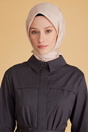 Belli Fresh Monogram Jakarlı Eşarp 2-73 Pudra Monogram Desenli