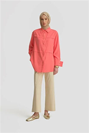Armine Simli Grogrenli Modal Tunik 25Y4607 Coral