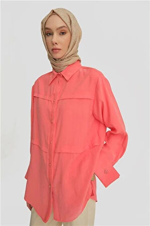 Armine Simli Grogrenli Modal Tunik 25Y4607 Coral