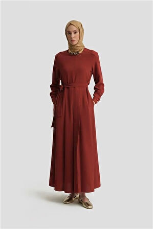 Armine Elbise 25Y9018 Koyu Kırmızı