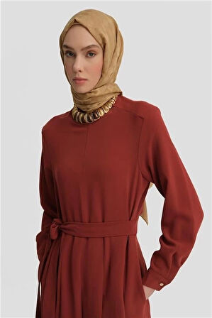 Armine Elbise 25Y9018 Koyu Kırmızı