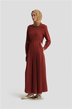 Armine Elbise 25Y9018 Koyu Kırmızı