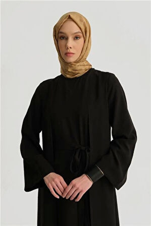 Armine Kemer Detaylı Modal Elbise 25Y9015 Siyah