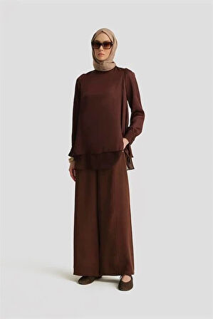 Armine Modal Palazzo Pantolon 25Y2814 Açık Kahve