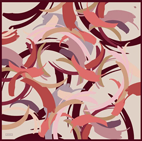 Armine Sura İpek Eşarp 9328-83 Bordo Karışık Desen 