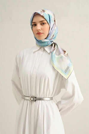 2025  İLKBAHAR - YAZ - DJ SAF İPEK EŞARP 9305D01 ( SURA)-9305