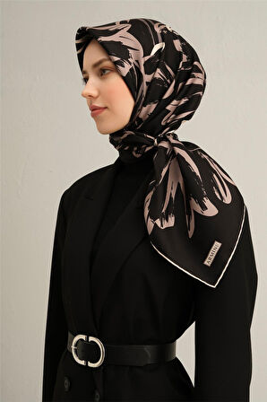 Çiçek Desenli Saf İpek Sura Eşarp 9322D 13