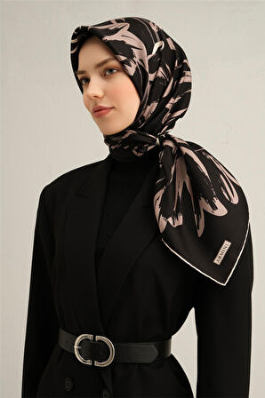 Çiçek Desenli Saf İpek Sura Eşarp 9322D 13