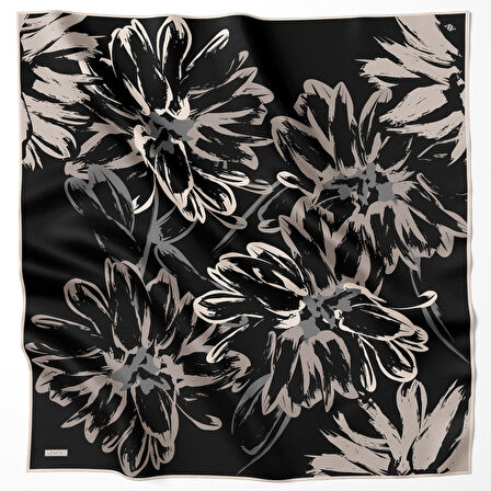 Çiçek Desenli Saf İpek Sura Eşarp 9322D 13
