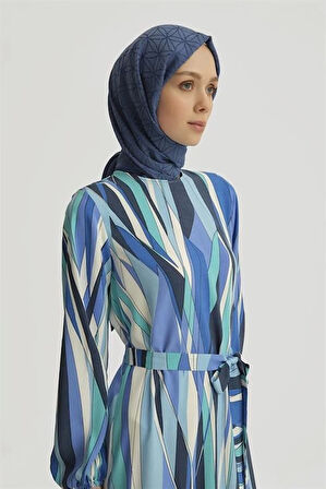 Armine Trend Elbise 25YT909 Mavi