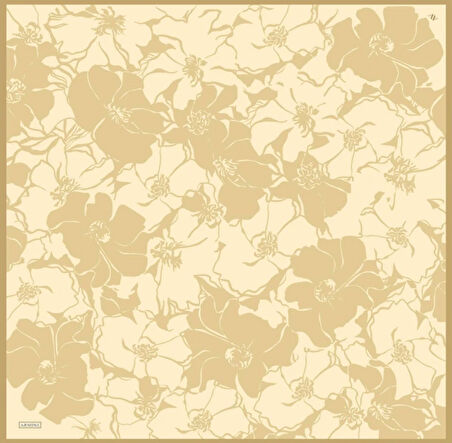 Armine Sura İpek Eşarp 9344-33 Sarı Karışık Desen 