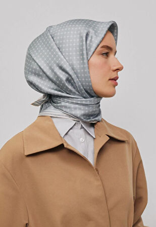 Armine Tivil İpek Eşarp 9345-82 Açık Mavi Karışık Desen 