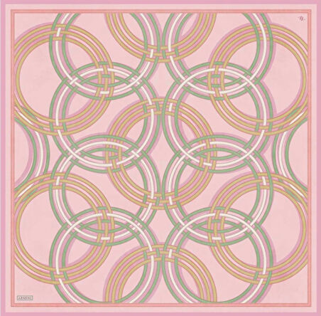 Armine Sura İpek Eşarp 9333-06 Pembe Karışık Desen 