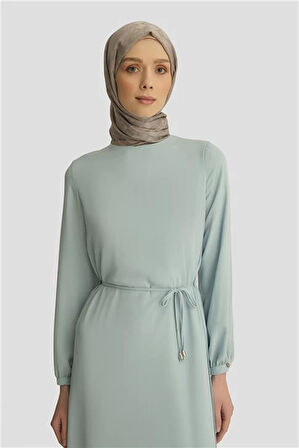 Armine İp Kemerli Elbise 25YT927 Mavi