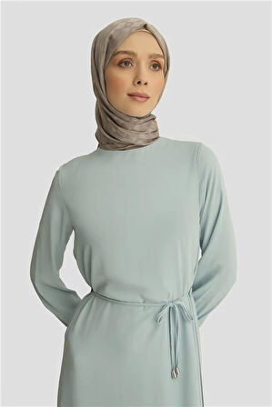 Armine İp Kemerli Elbise 25YT927 Mavi