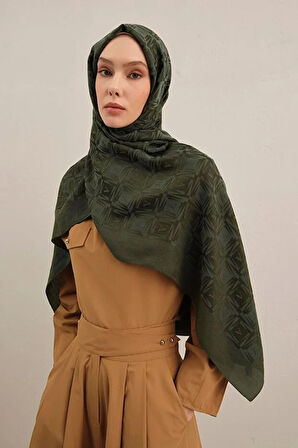 Lyocell Naia Kare Monogram Şal 6