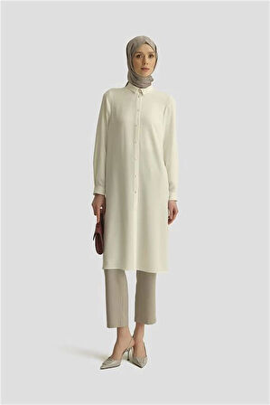 Armine A Logolu Tunik 25YH411 Ekru