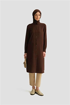 Armine A Logolu Tunik 25YH411 Acı Kahve