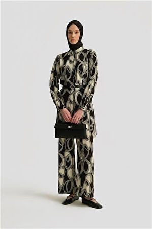 Armine Desenli Takım 25YT609 Siyah