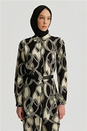 Armine Desenli Takım 25YT609 Siyah