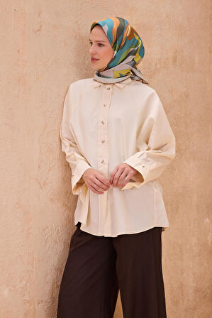 Belli Tivil Saf İpek Eşarp 4108-04 Yeşil Karışık Desen