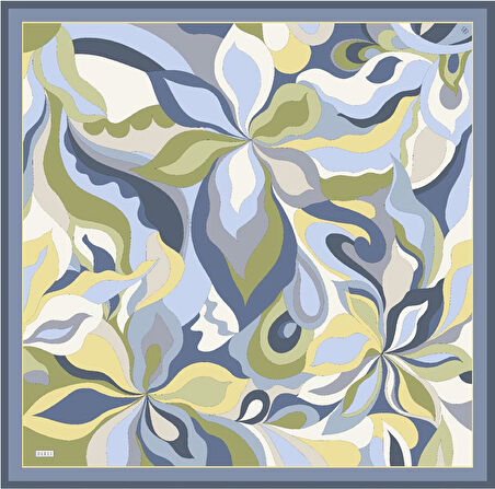 Saf İpek Eşarp 4108D02( Twill İpek) -86 Mavi