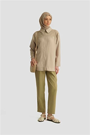 Armine File Detaylı Tunik 25YD4228-1 Bej