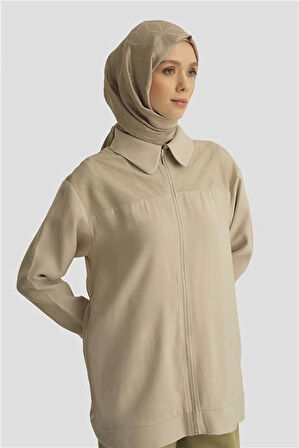 Armine File Detaylı Tunik 25YD4228-1 Bej