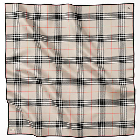 Belli Tivil İpek Eşarp 4122-02 Krem Karışık Desen 