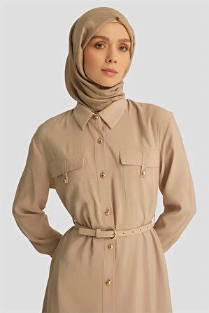 Armine Elbise 25YD4234 Bej
