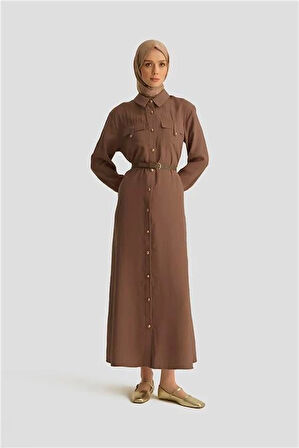 Armine Elbise 25YD4234 Kahverengi