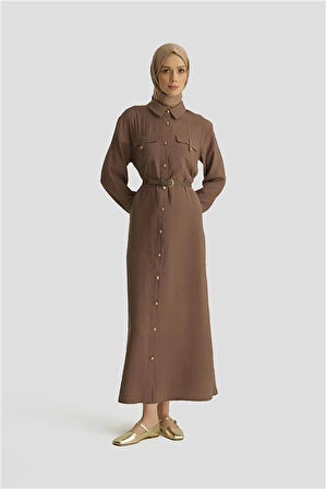 Armine Elbise 25YD4234 Kahverengi