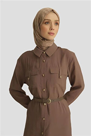 Armine Elbise 25YD4234 Kahverengi