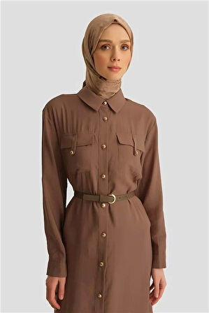 Armine Elbise 25YD4234 Kahverengi