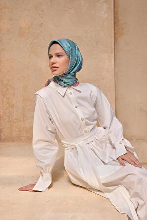 Belli Tivil Saf İpek Eşarp 4128-51 Pembe Karışık Desen 