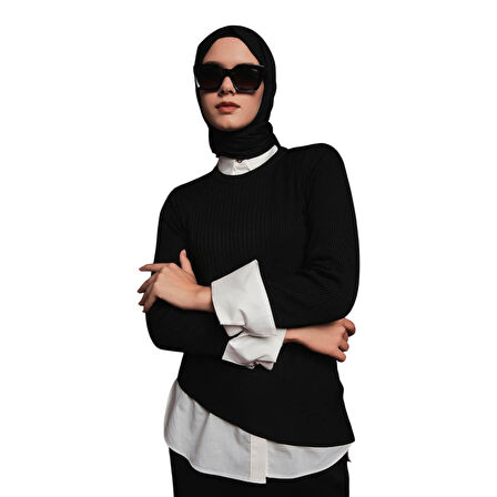 Asimetrik Kesim Çizgi Detaylı Etekli Takım 25YTD6119