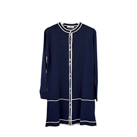 Kadın Çizgi Detay Düğmeli Hırka