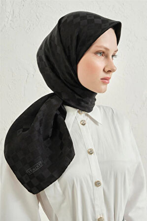 İpek Pamuk Dama Eşarp - 4464