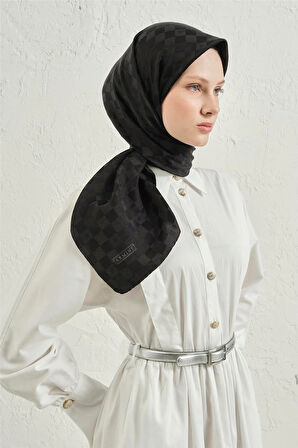 İpek Pamuk Dama Eşarp - 4464