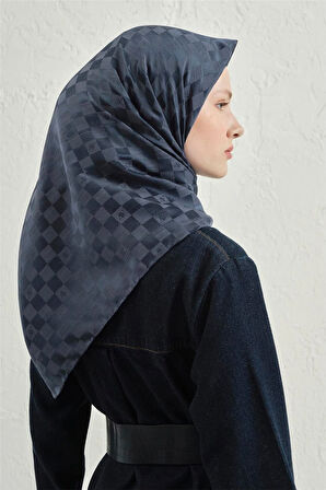 İpek Pamuk Dama Eşarp - 4464