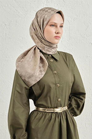 İpek Pamuk Dama Eşarp - 4464