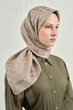 İpek Pamuk Dama Eşarp - 4464