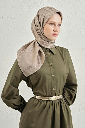 İpek Pamuk Dama Eşarp - 4464