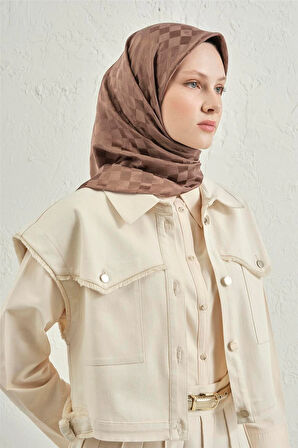 İpek Pamuk Dama Eşarp - 4464