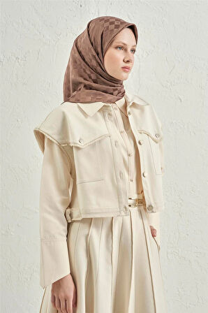 İpek Pamuk Dama Eşarp - 4464