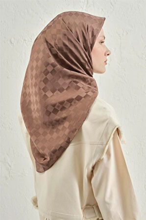 İpek Pamuk Dama Eşarp - 4464