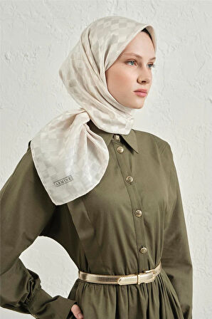 İpek Pamuk Dama Eşarp - 4464