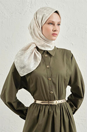 İpek Pamuk Dama Eşarp - 4464