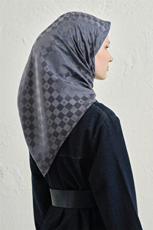 İpek Pamuk Dama Eşarp - 4464